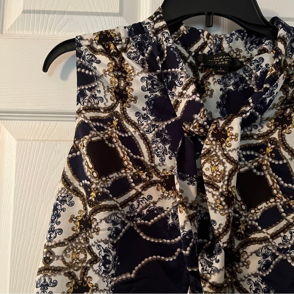 WOMAN’S TAHARI sleeveless Top tie front - Size Large - Picture 8 of 11